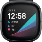 Fitbit Sense Advanced Health Smartwatch - Stainless Steel - 40mm - Graphite - Silicone - Silicone Band - Carbon